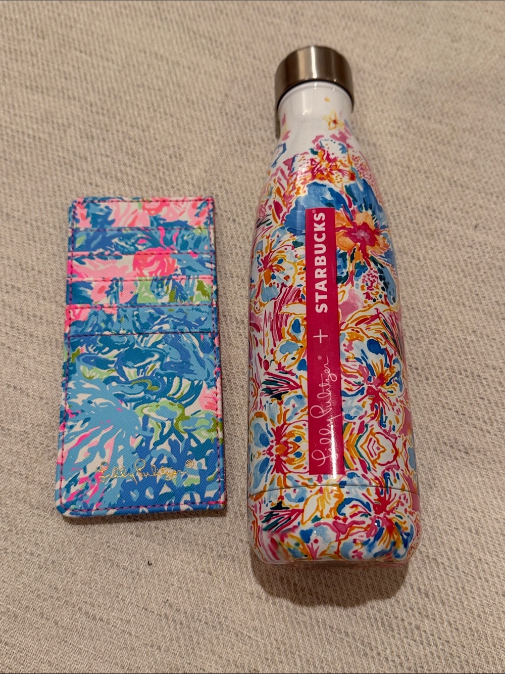 Starbucks Lilly Pulitzer Swell Water Bottle 17Oz and Lilly Pulitzer card holder